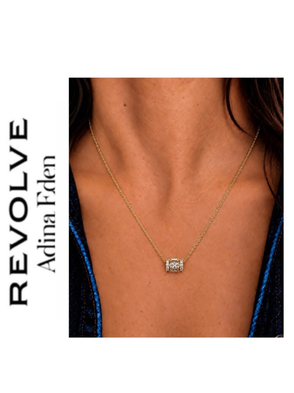 Revolve x Adjna Eden Mixed-Cut CZ Rondel Necklace